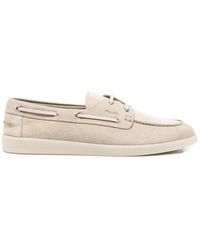 Prada - Neutrals Boat Shoes - Lyst