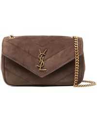 Saint Laurent - Mini Loulou Logo-Patch Cross Body Bag - Lyst