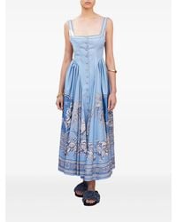 ALÉMAIS - Villa Romantica Buttoned-Floral Midi Dress - Lyst