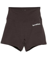 Sporty & Rich - Logo-Print Stretch-Design Shorts - Lyst