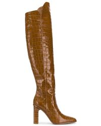 Max Mara Embossed Style Heeled Boots - Brown