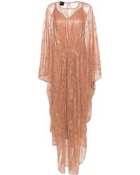 Pinko - Floral-Lace Draped Maxi Dress - Lyst