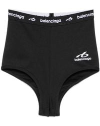 Balenciaga - Logo-Print High-Waisted Shorts - Lyst
