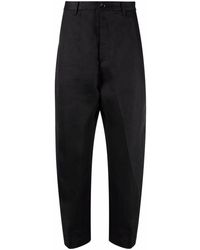 Nine:inthe:morning Tapered Linen Chinos - Black