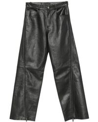 Haikure - Belt-Loops Leather Trousers - Lyst