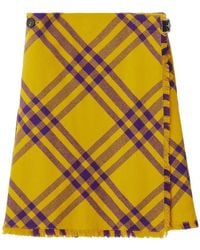 Burberry - Check Wool Kilt - Lyst