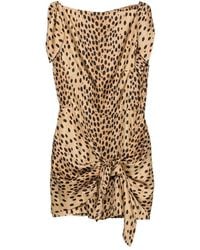 Cult Gaia - Isma Leopard-Print Knot-Detail Mini Dress - Lyst