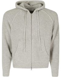 DUNST - Ribbed-Knit Zip-Up Cardigan - Lyst