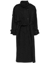 Gestuz - Pinstripe-Pattern Double-Breasted Coat - Lyst