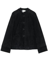 forte_forte - Suede Mandarin-Collar Jacket - Lyst