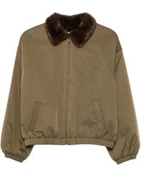 ELEH - Faux-Fur Collar Bomber Jacket - Lyst