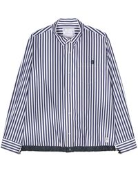 Sacai - Raised-Logo Striped Shirt - Lyst