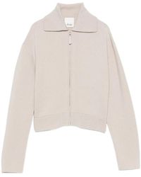 Allude - Zip-Up Ribbed-Trim Cardigan - Lyst