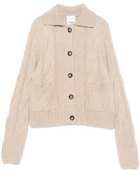 Allude - Cable-Knit Button-Up Cardigan - Lyst