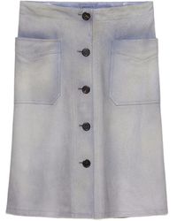Prada - Button-Up Patch-Pocket Skirt - Lyst