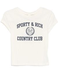 Sporty & Rich - T-Shirt Ecru Cotton - Lyst
