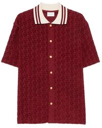 Drole de Monsieur - Monogram-Jacquard Striped-Collar Shirt - Lyst