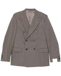 Caruso - Double-Breasted Micro-Check Suit - Lyst