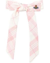 Vivienne Westwood - Check-Pattern Bow Hair Clip - Lyst