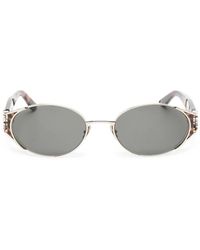 Saint Laurent - Tortoiseshell-Effect Round-Frame Sunglasses - Lyst