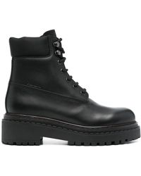 Prada - Leather Combat Boots - Lyst