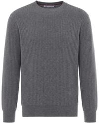 Brunello Cucinelli - Cotton Textured Rib Lightweight Sweater - Lyst