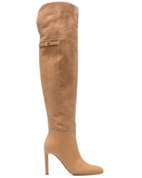 Elisabetta Franchi - Logo-Plaque Over-The-Knee Boots - Lyst