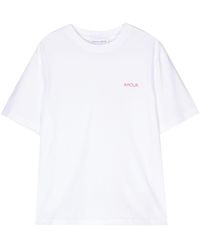 Maison Labiche - Slogan-Embroidered Cotton T-Shirt - Lyst