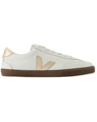 Veja - Logo Appliqué Leather Sneakers - Lyst