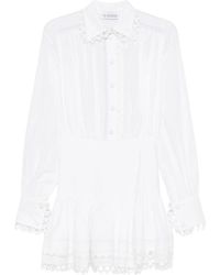 LES FILLES D'EVA - Lace-Trim Mini Dress - Lyst