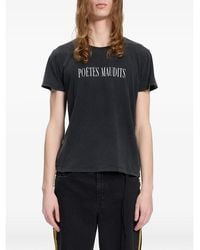 Ann Demeulemeester - Slogan-Print Washed-Out T-Shirt - Lyst