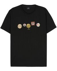 PS by Paul Smith - Badges-Print Cotton T-Shirt - Lyst