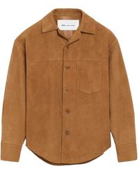 Ami Paris - Suede Buttoned Overshirt - Lyst