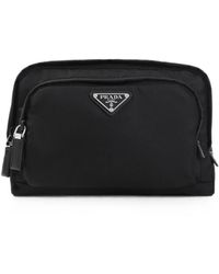 Prada - Logo-Plaque Pouch Bag - Lyst