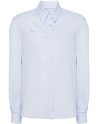 ROWEN ROSE - Logo-Embroidered Cotton Shirt - Lyst