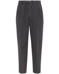 Brunello Cucinelli - Drawstring Pleated Tapered-Leg Trousers - Lyst
