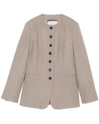 Max Mara - Button-Up Collarless Jacket - Lyst