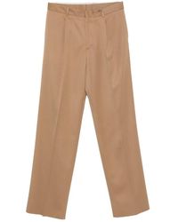 Lardini - Pleated Straight-Leg Trousers - Lyst