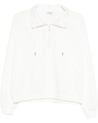 Brunello Cucinelli - Sweatshirt Half-Zip Silk-Cotton Blend - Lyst