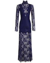 Rabanne - Lace-Panelled High-Neck Maxi Dress - Lyst