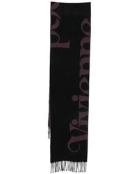 Vivienne Westwood - Logo-Intarsia Fringed Scarf - Lyst