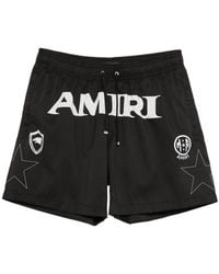 Amiri - Logo-Print Swim Shorts - Lyst