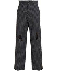 Marni - Distressed-Effect Striped Trousers - Lyst