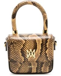 Amiri - Nano Ma Snakeskin-Effect Logo-Plaque Mini Bag - Lyst