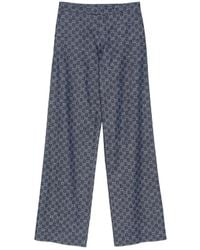 Gucci - Gg Cotton Denim Jacquard Trousers - Lyst