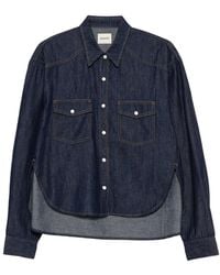 KHAITE - Shirt With Patch Pockets And Curved Hem - Lyst