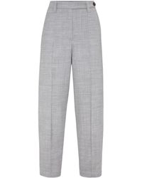 Brunello Cucinelli - Tapered-Leg Tailored Trousers - Lyst