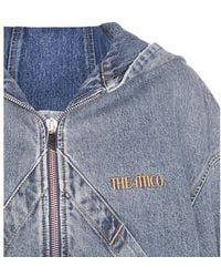 The Attico - Hooded Denim Bomber Jacket - Lyst