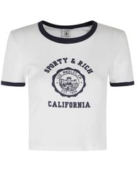 Sporty & Rich - Logo-Print Ringer T-Shirt - Lyst
