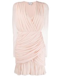 Giambattista Valli Gathered Surplice Dress - Pink
